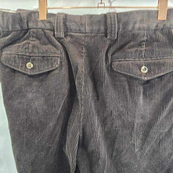 LL Bean Pants Mens 36 X 30 Brown Corduroy Chino Vintage Chocolate Comfort Waist - Picture 6 of 11